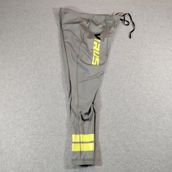 Virus Compression RX7 Full Pant Mens XXL Gray Yellow Performance Vented Running - Picture 3 of 13